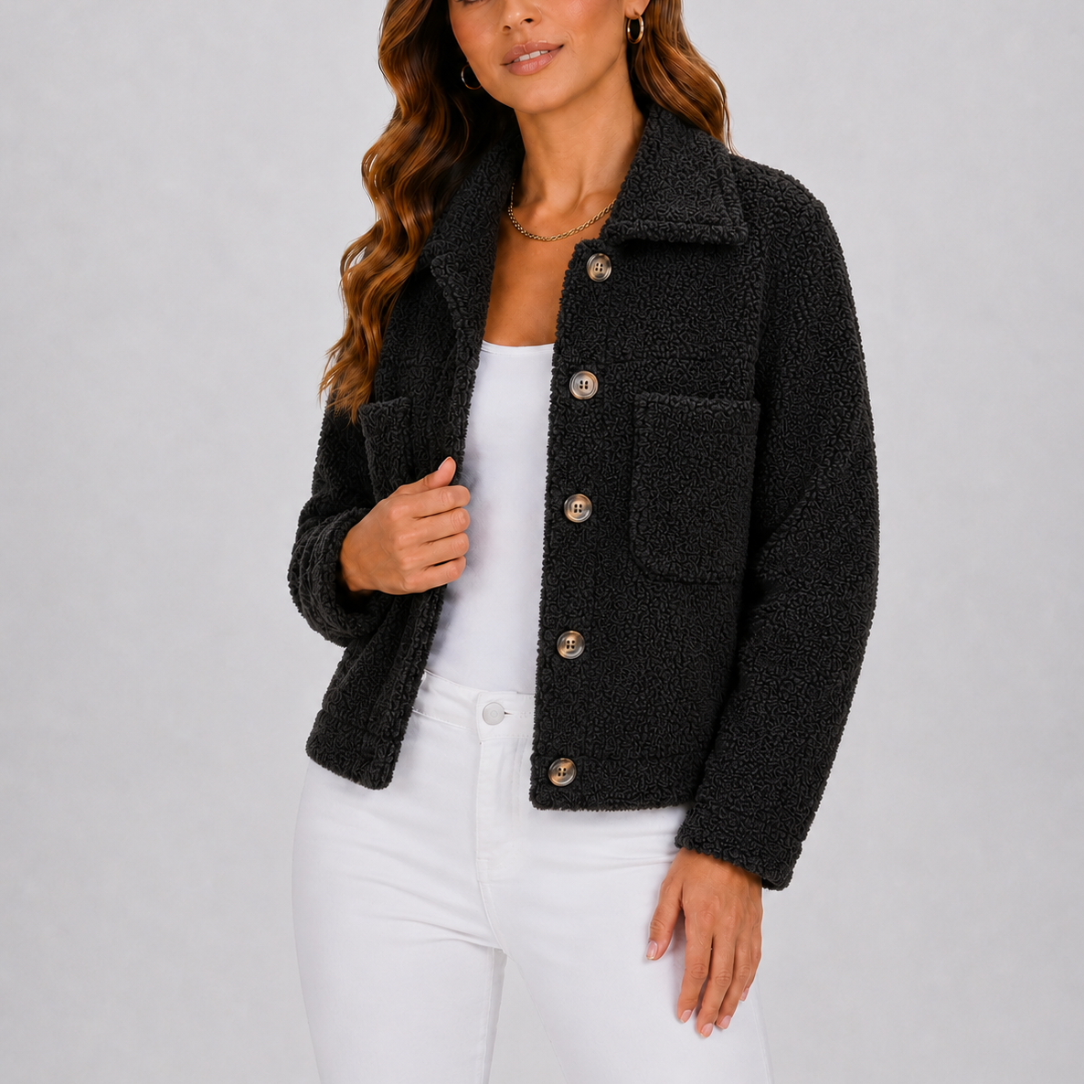 Women's Casual Knit Blazer Jacket with Pockets for Autumn-Edit Velvet