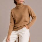 Women's Classic Turtleneck Sweater - Cozy Knit Jumper-Edit Velvet