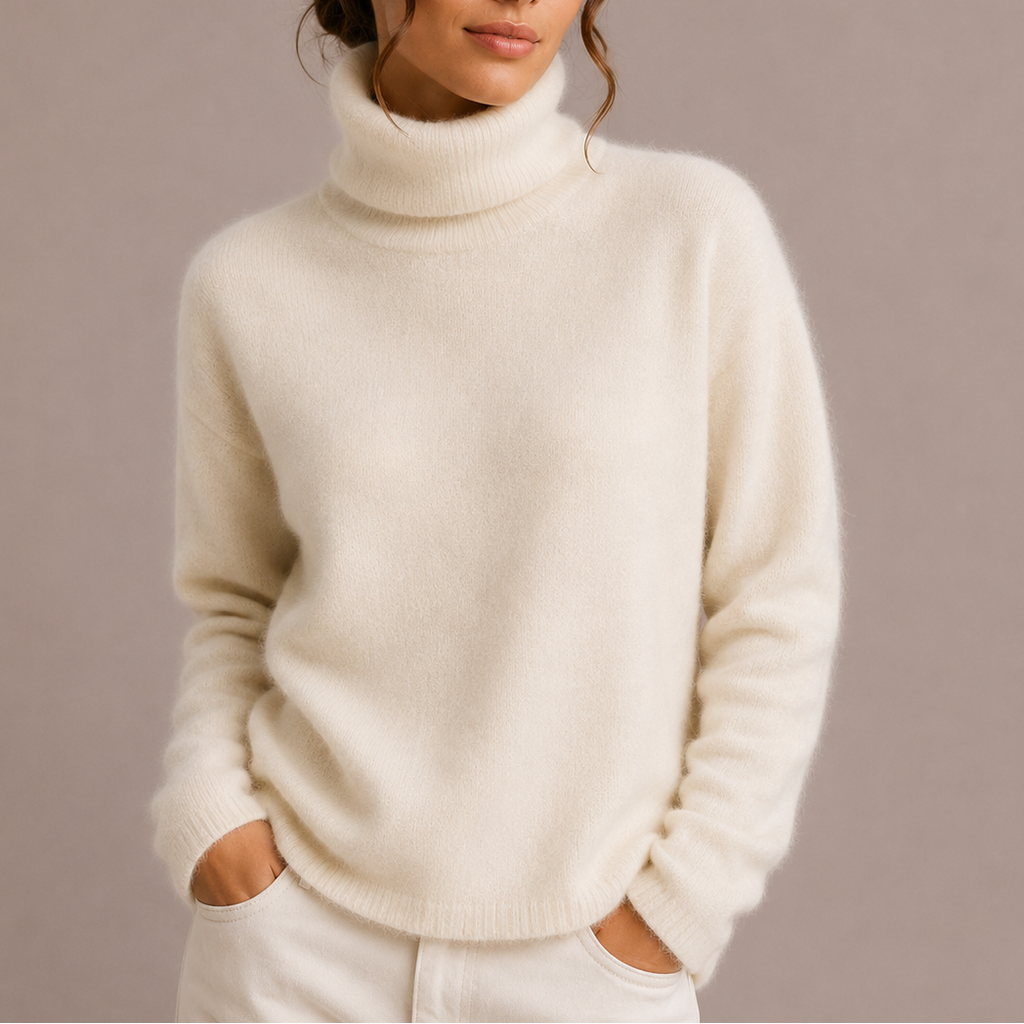 Women's Classic Turtleneck Sweater - Cozy Knit Jumper-Edit Velvet