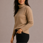 Women's Classic Turtleneck Sweater - Cozy Knit Jumper-Edit Velvet