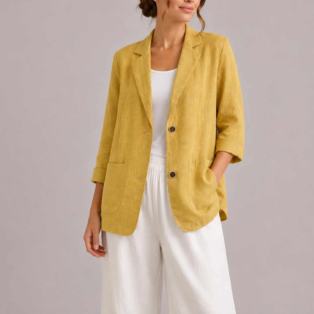 Women's Lightweight Elegant Casual Linen Blazer-Edit Velvet