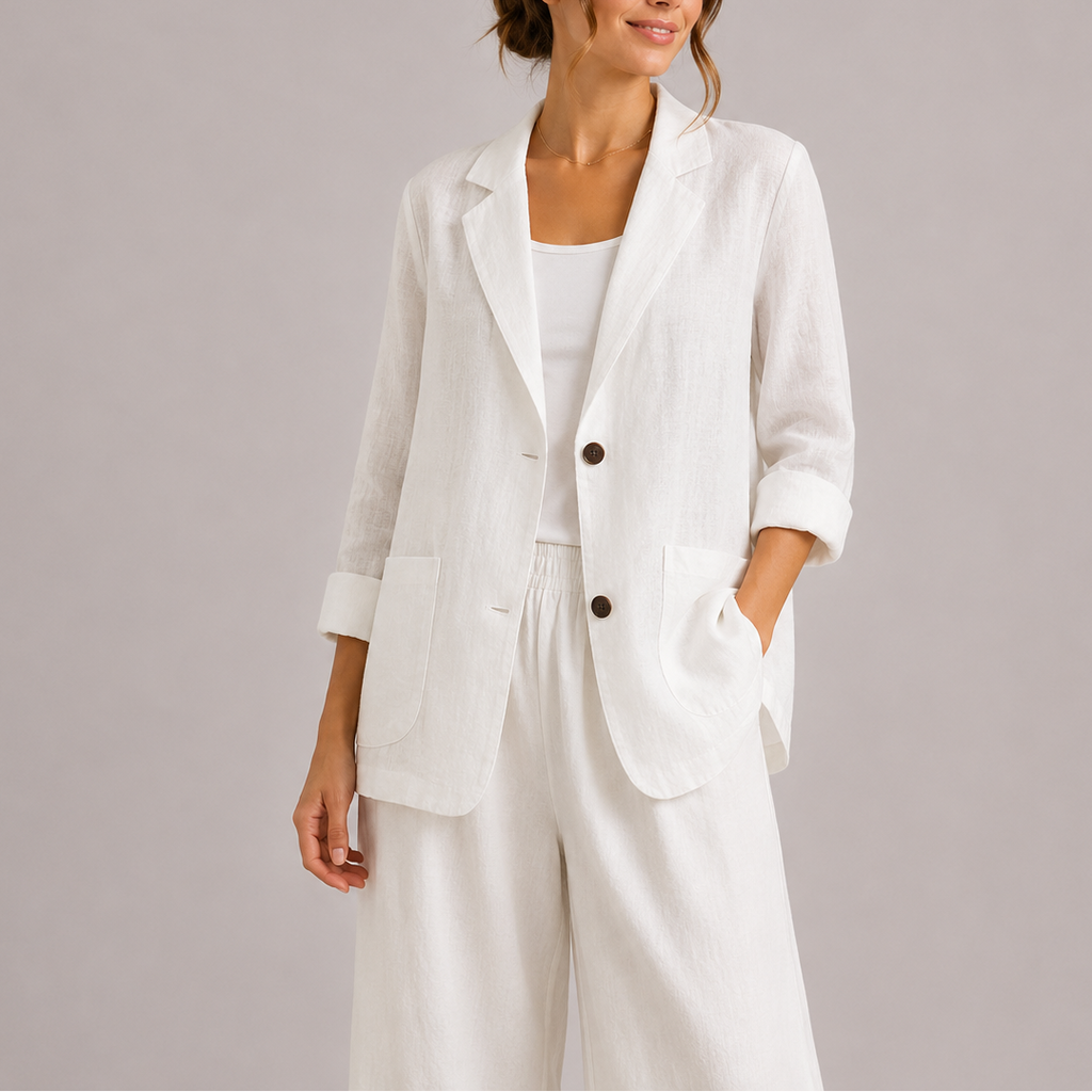 Women's Lightweight Elegant Casual Linen Blazer-Edit Velvet