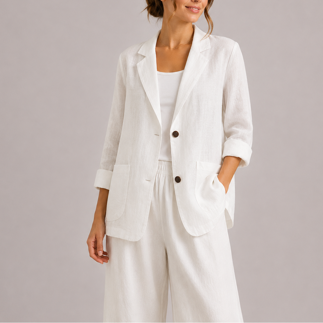 Women's Lightweight Elegant Casual Linen Blazer-Edit Velvet