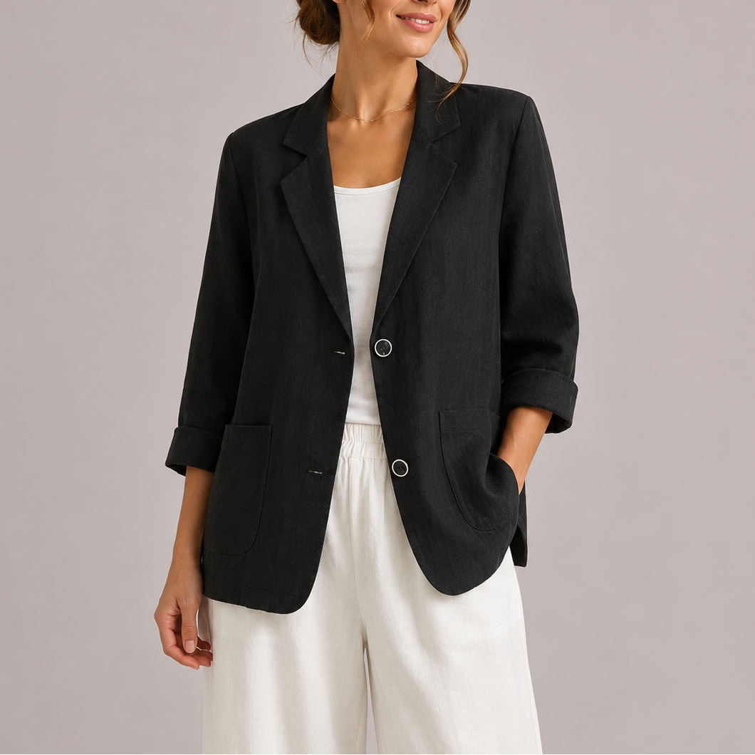 Women's Lightweight Elegant Casual Linen Blazer-Edit Velvet