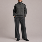 Women's Turtleneck Sweater – Contrast Trim Knit Top-Edit Velvet