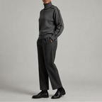 Women's Turtleneck Sweater – Contrast Trim Knit Top-Edit Velvet